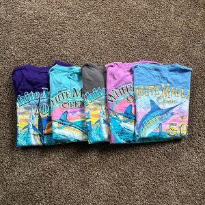 Unisex White Marlin Open T-Shirt Bundle
